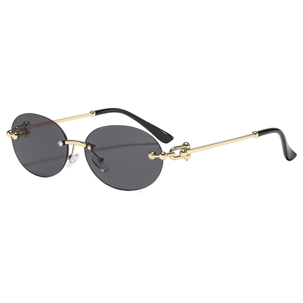 Luxury Lifestyle Store - New Metal Frameless Oval Woman Sunglasses