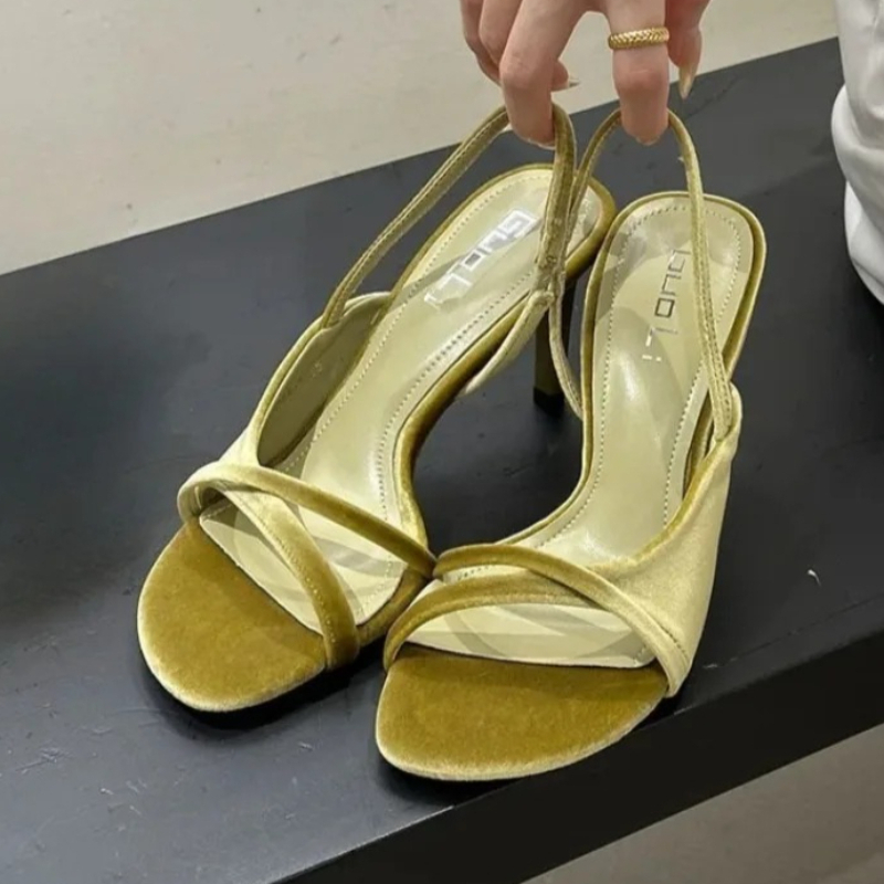 Luxury Lifestyle Store - Velvet Luxury Women Heels Shoes Open