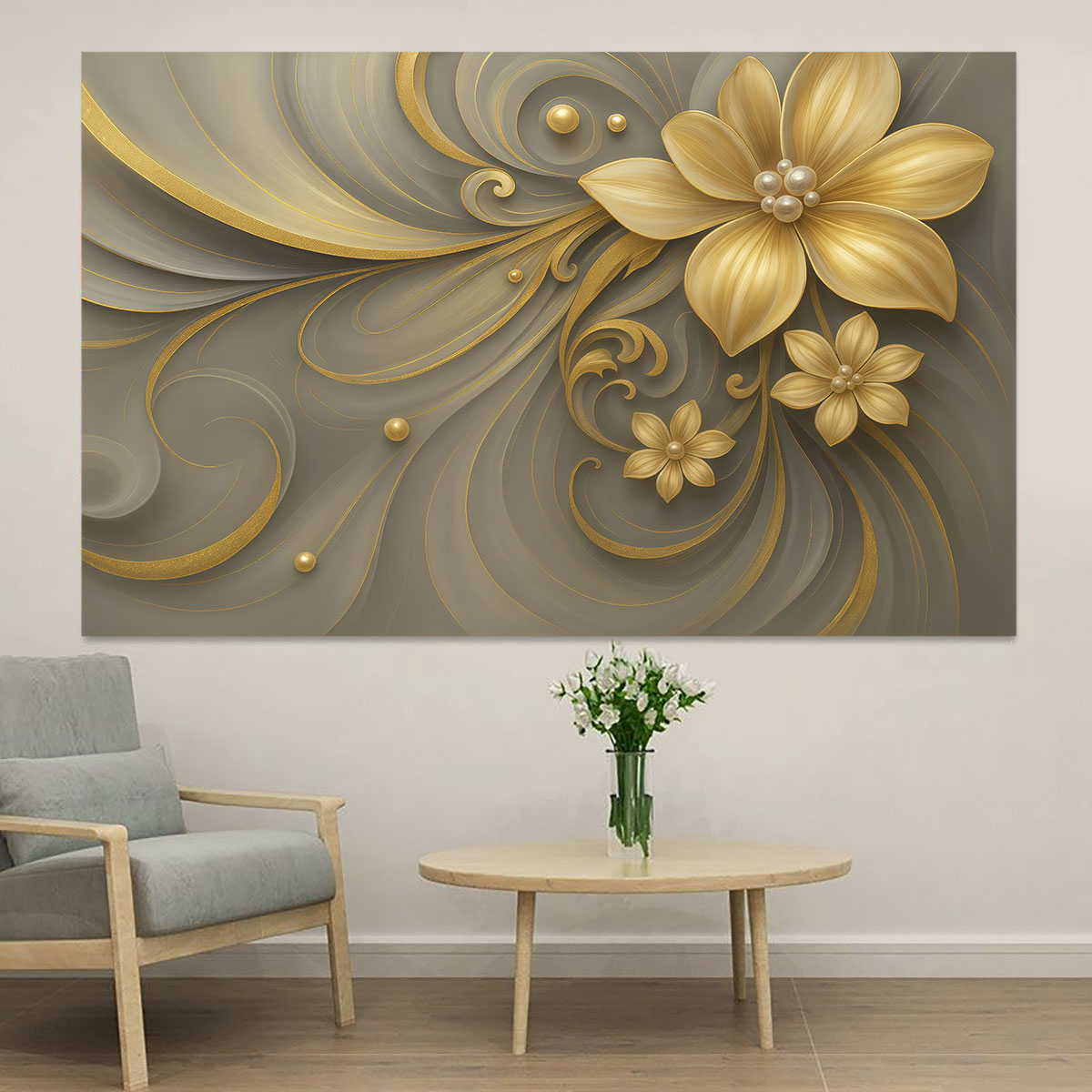 1pc Light Luxury Gold Flower P - Luxury Lifestyle Furniture review and price