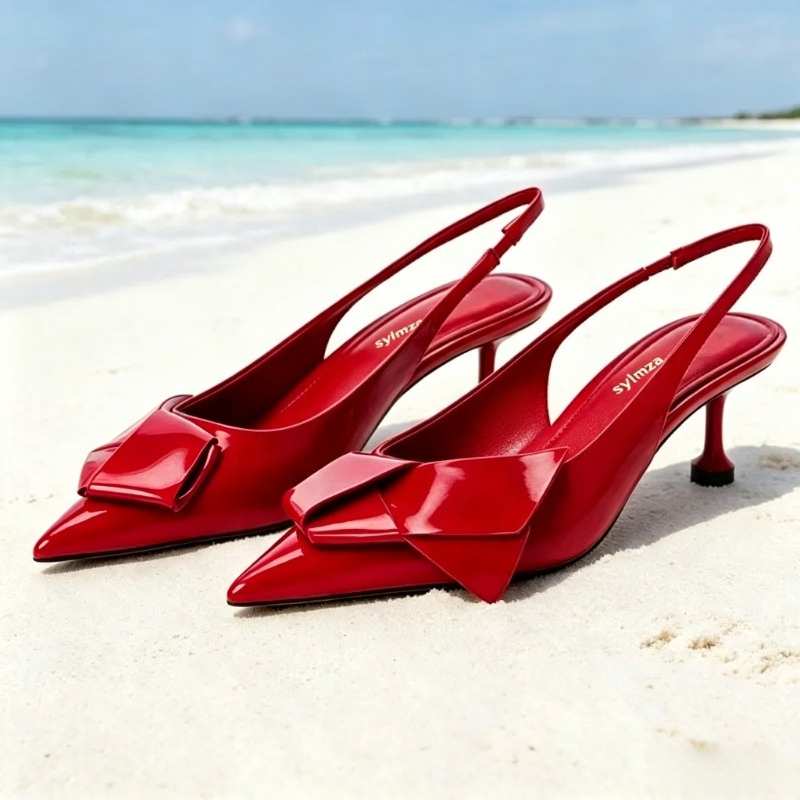 Red Patent Leather Slingback H - Luxury Lifestyle Store review and price