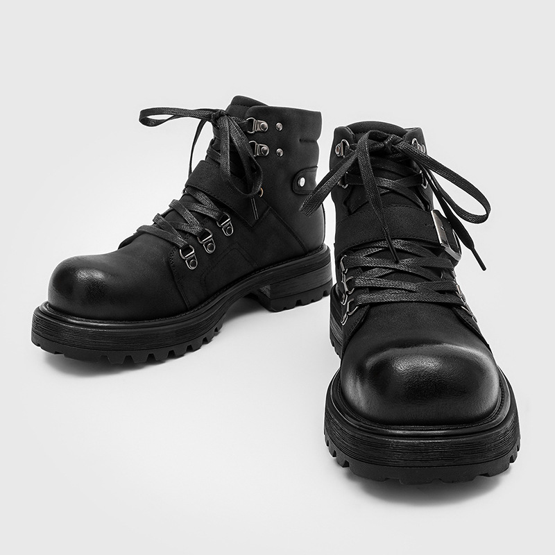 Brand Men Leather Boots Motorc - Luxury Lifestyle Store review and price