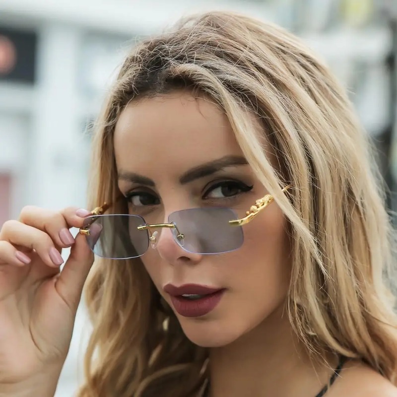 Rimless Square Sunglasses Wome - Luxury Lifestyle Store review and price